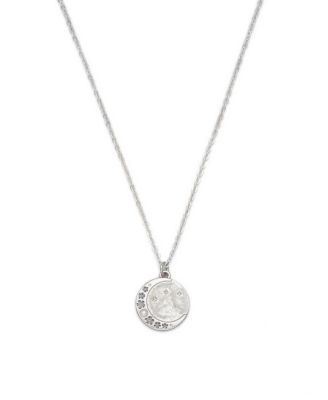 Selene Moon and Periwinkle Necklace in Silver