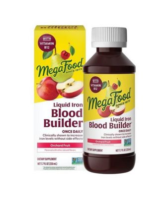 Blood Builder Liquid Iron Supplement for Women, Men and Kids 4+ , Orchard Fruit Flavor, 7.7 fl oz