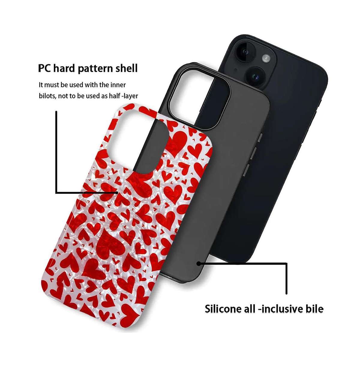 Lisen Crush Hearts Dual-Layer Phone Case Compatible with Apple iPhone 14 Pro