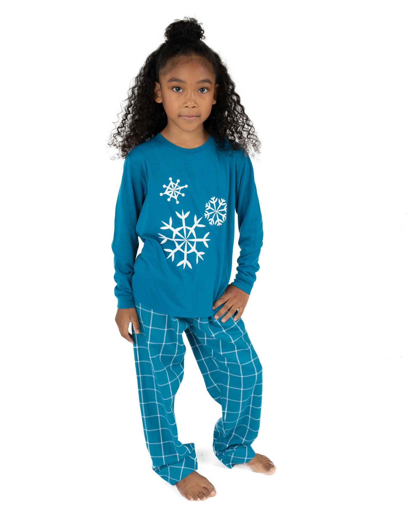 Детский комплект Leveret Long-Sleeve Flannel Holiday Top and Pants, 2-Piece Set, цвет: Синий — фото 3