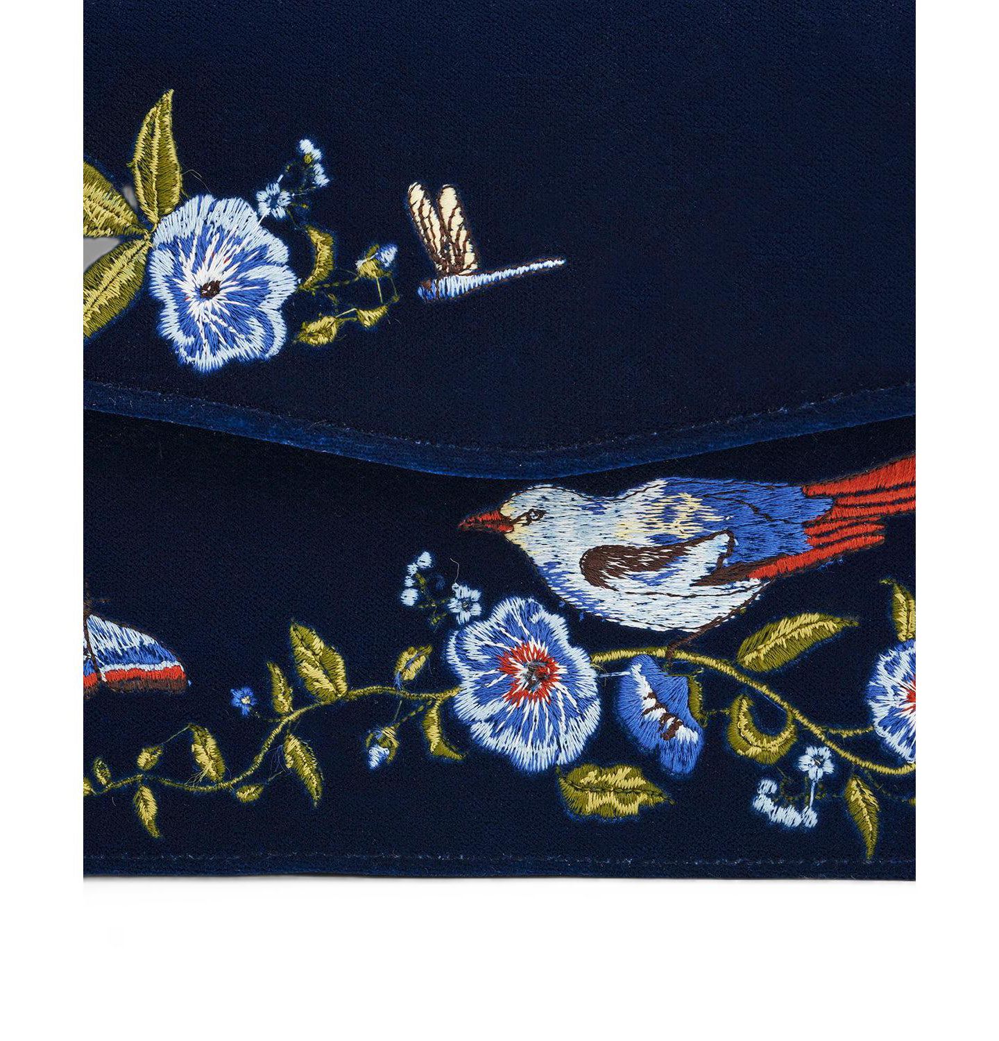 Женская сумка Fable England Eliza Nightingale Embroidered Top Handle, цвет: Тёмно-синий — фото 3