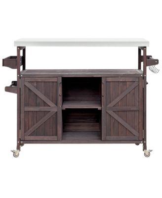 Rolling Bar Cart and Storage Cabinet