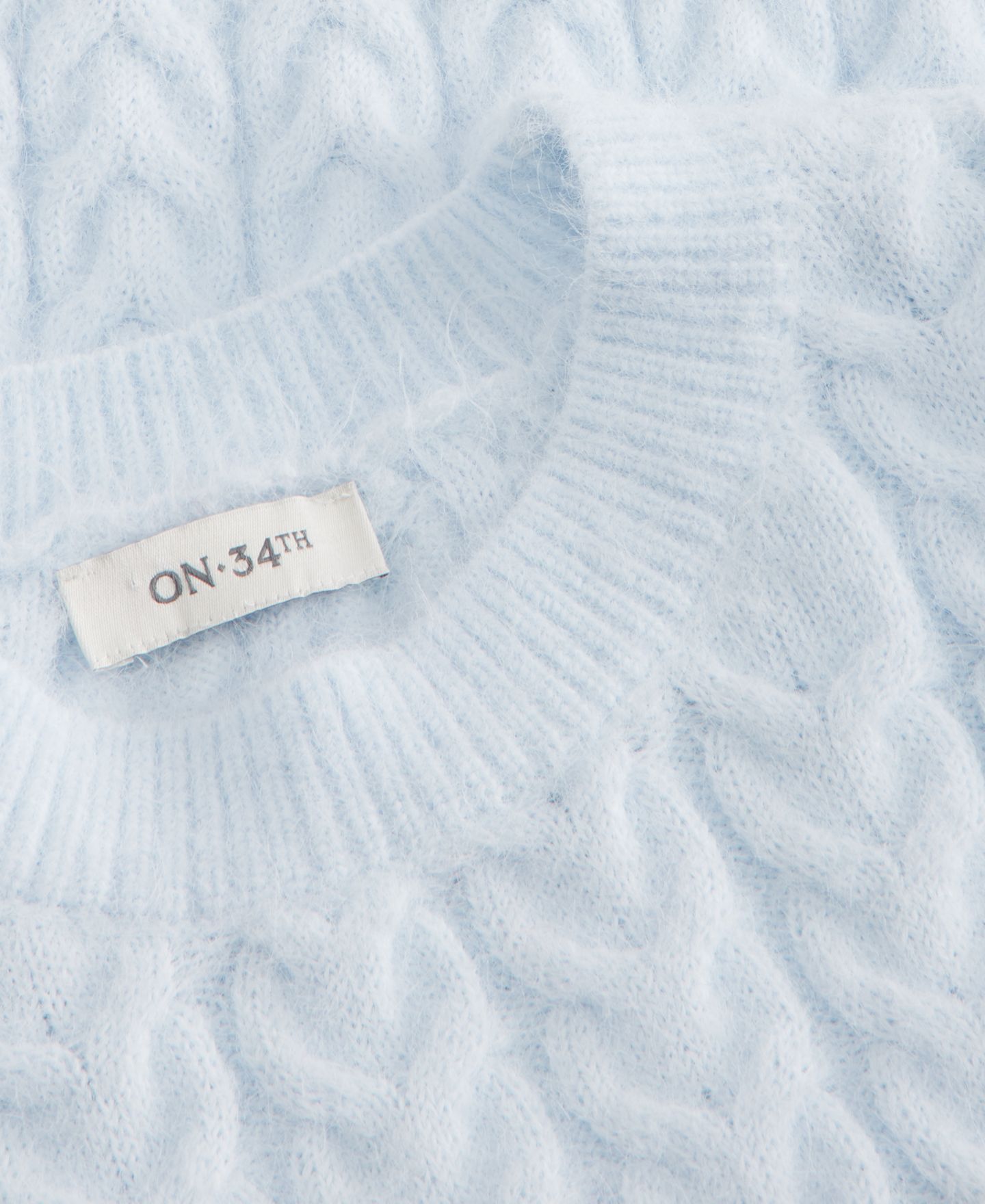 Женский свитер On 34th Cable-Knit Crewneck Ruffle Trim, цвет: Бриллиантовый синий — фото 4