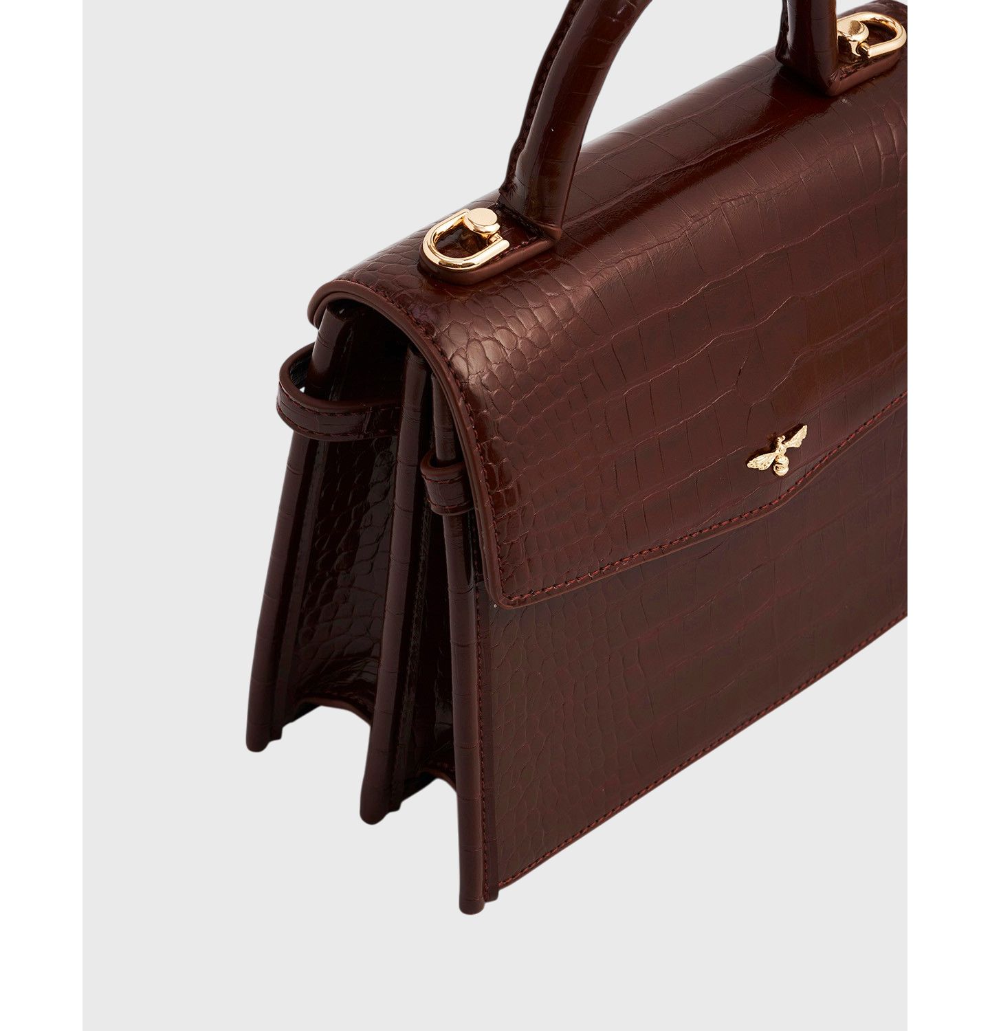 Женская сумка Fable England Eliza Small Top Handle, цвет: Бордовый — фото 10