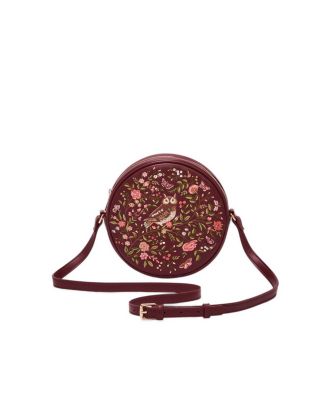 Chloe Owl Embroidered Circle Bag
