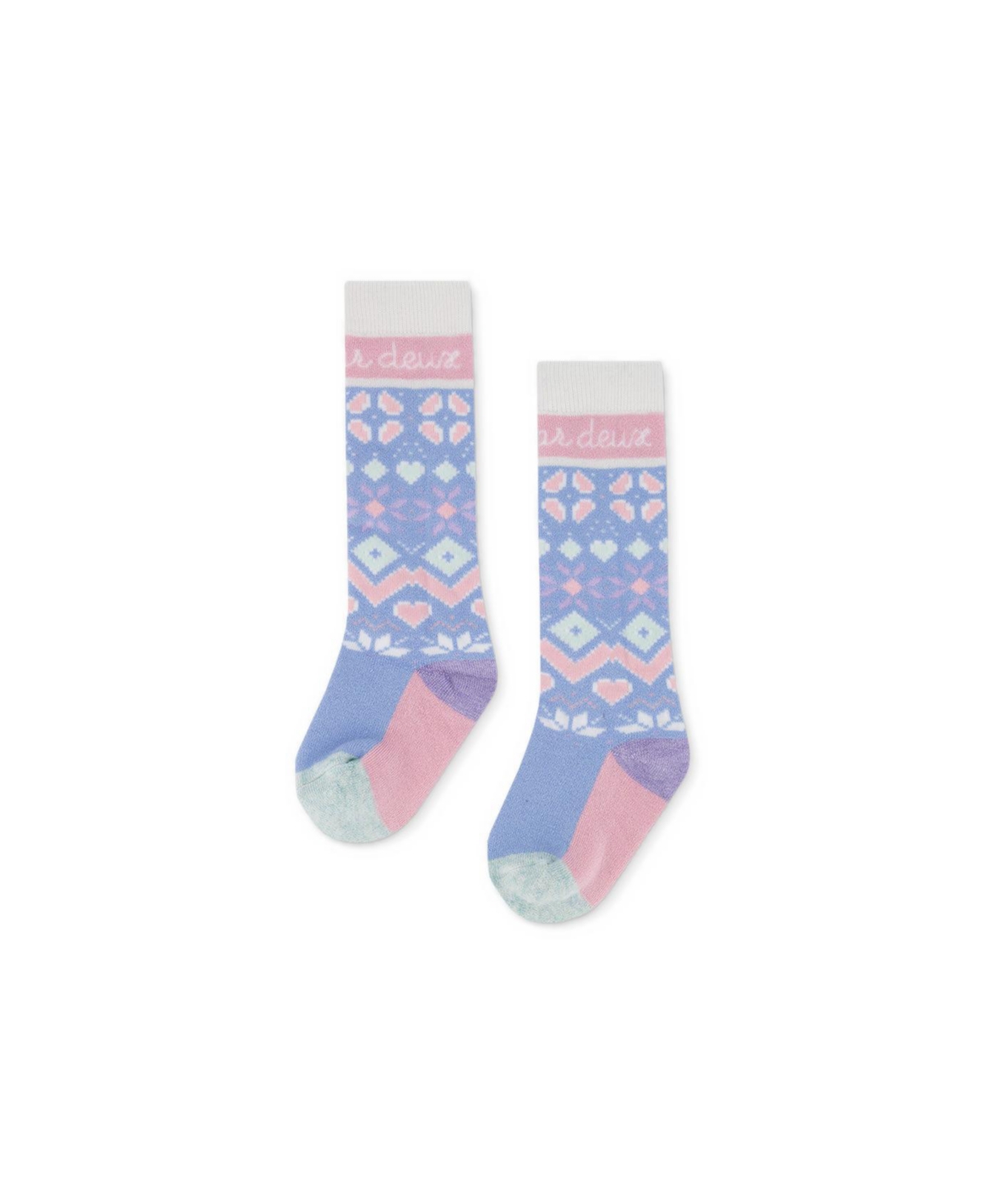 Deux par Deux Toddler Girls' 2T-5T Merino Wool Fair Isle Ski Socks