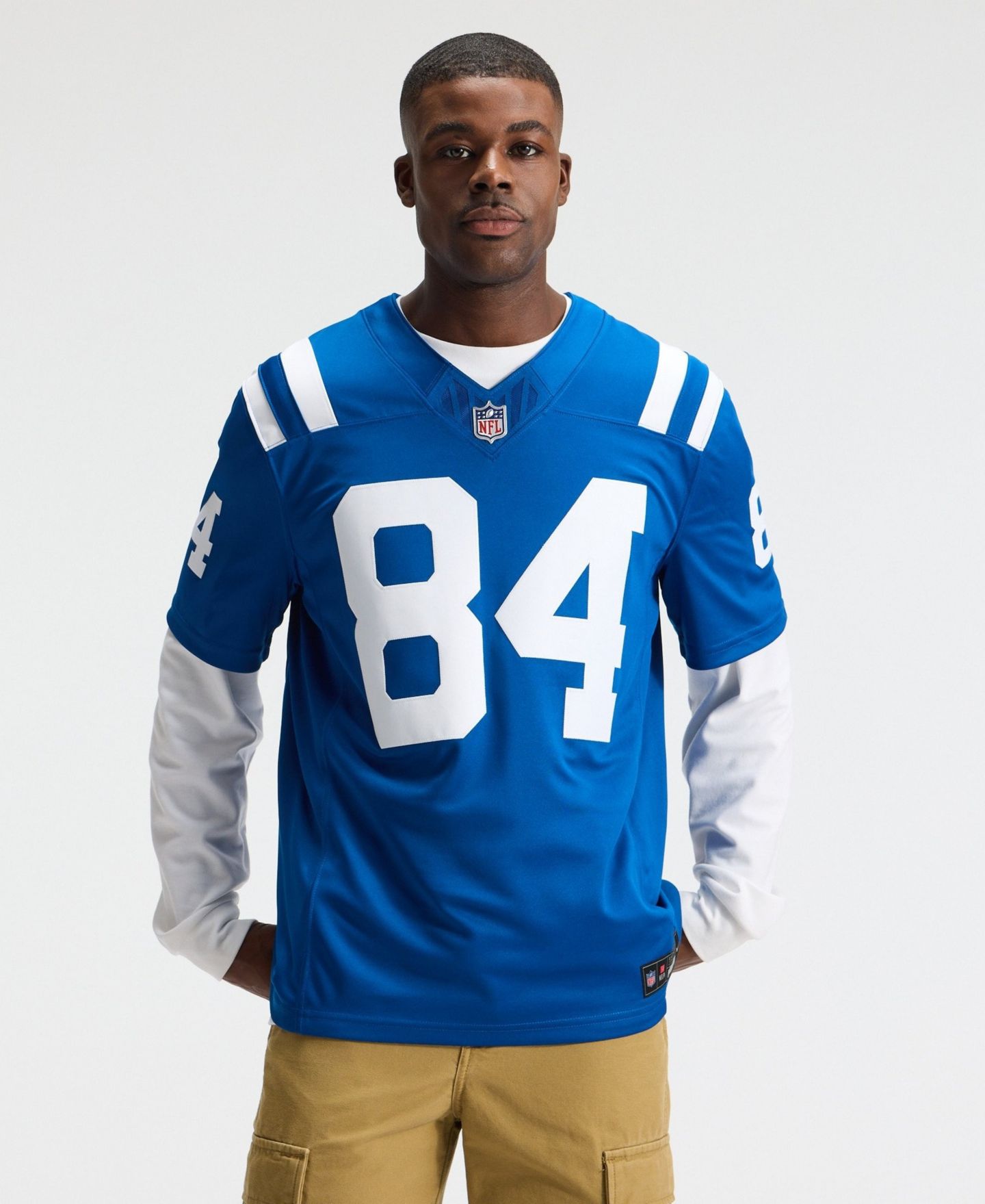 Мужской топ Nike Tyler Warren Royal Indianapolis Colts Vapor F.U.S.E. Stitched Limited Jersey — фото 5