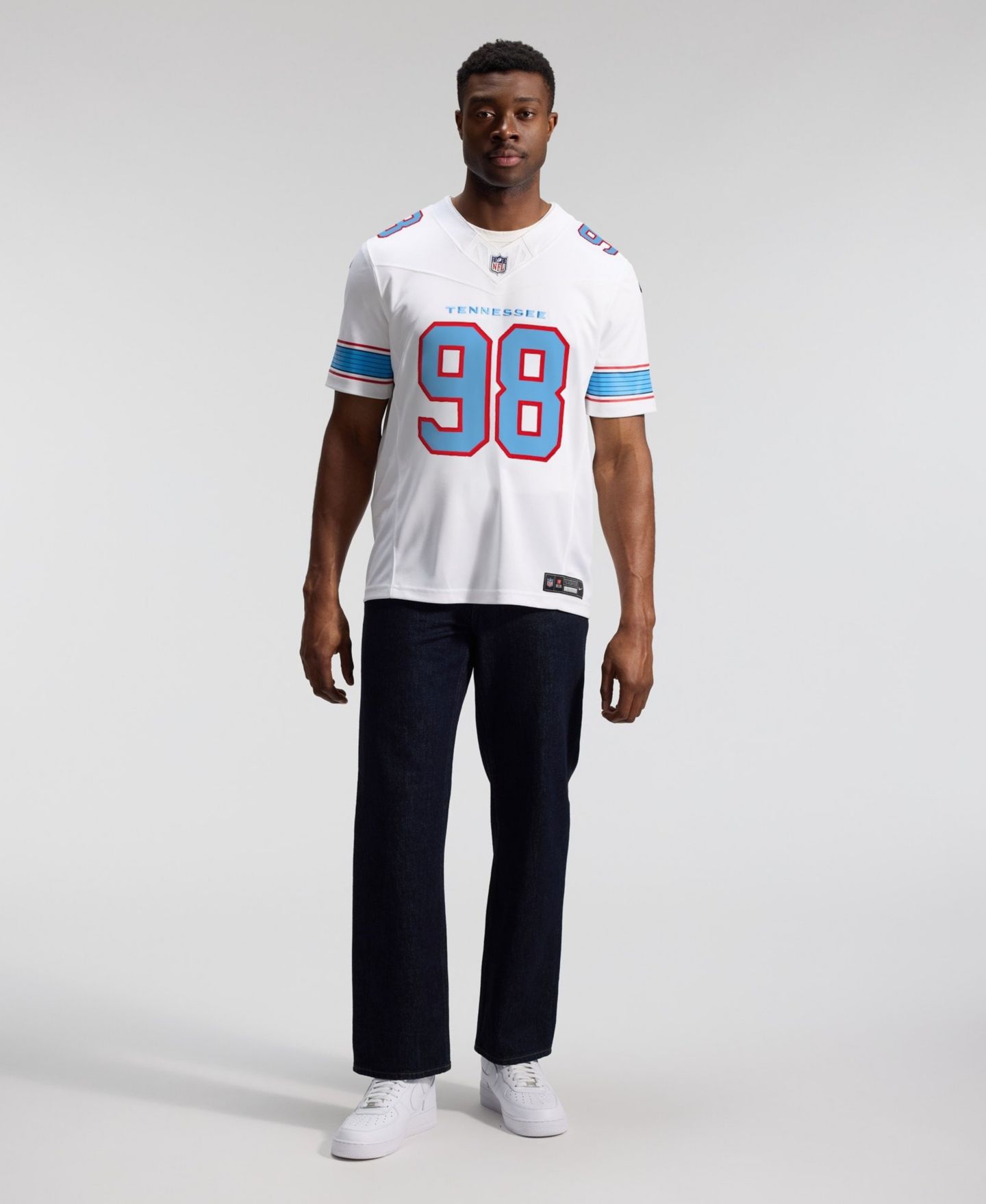 Мужской топ Nike Jeffery Simmons White Tennessee Titans Vapor F.U.S.E. Sewn Down Limited Jersey — фото 6