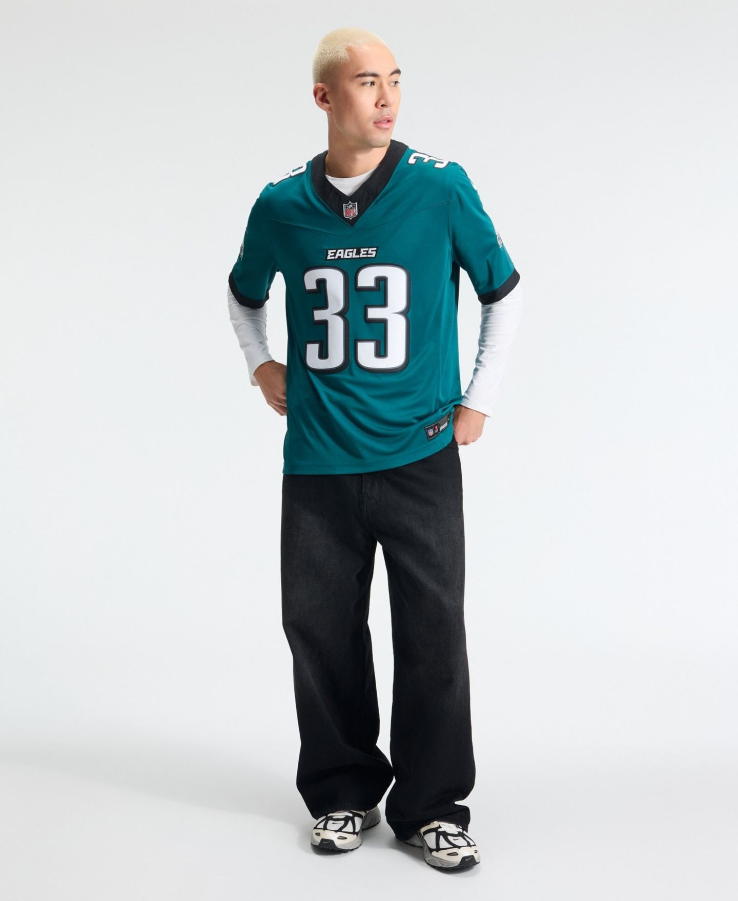 Мужской топ Nike Cooper DeJean Midnight Green Philadelphia Eagles Vapor F.U.S.E. Stitched Limited Jersey — фото 7