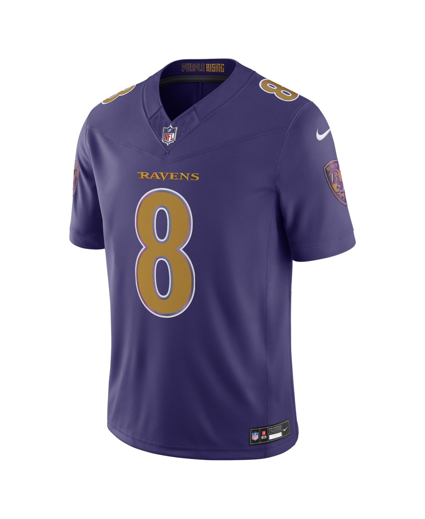 Мужской топ Nike Lamar Jackson Purple Baltimore Ravens Alternate Vapor F.U.S.E. Stitched Limited Jersey — фото 2