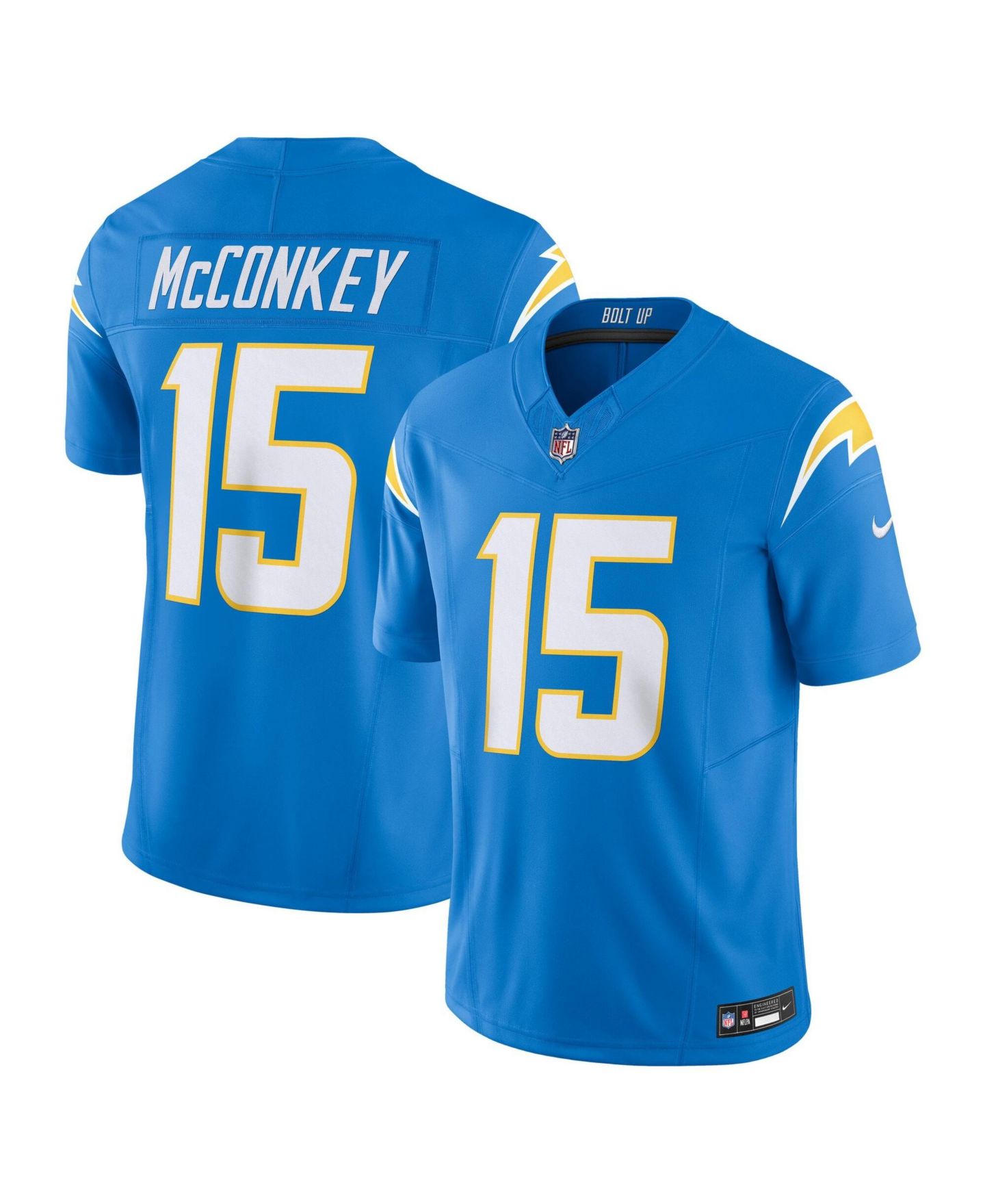 Мужской топ Nike Ladd McConkey Powder Blue Los Angeles Chargers Team Vapor F.U.S.E. Limited Jersey — фото 5