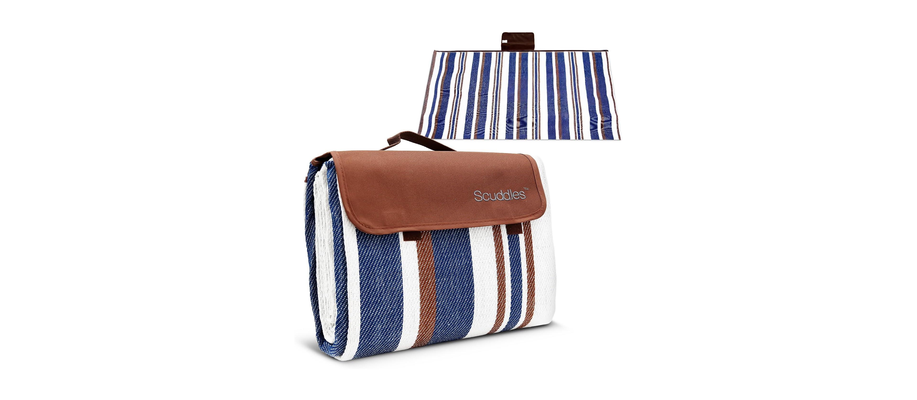 scuddles Extra Large Picnic & Outdoor Blanket Dual Layers for Outdoor Water-Resistant Handy Mat Tote Spring Summer Camping Blanket Great for The Beach