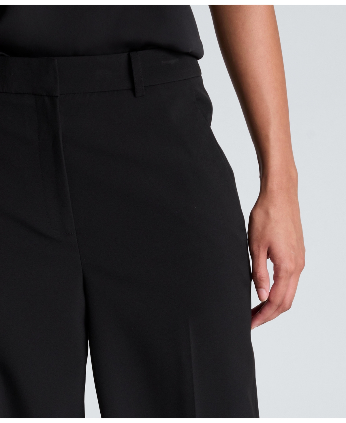 Kenneth Cole Women's Luxe Stretch Twill High Rise Wide-Leg Pants