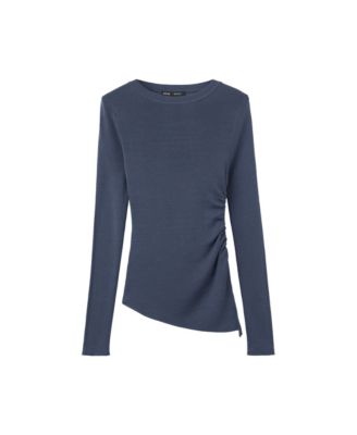 Women's Ruched Fine-Knit Sweater