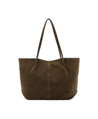 Work Suede Leather Shopper Tote