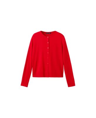 Women's Knitted Button Crew-Neck Cardigan