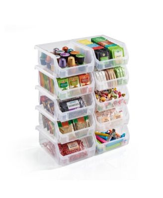 Small Open Front Stackable Kitchen Storage Bin - Pantry and Cabinet Organizer
