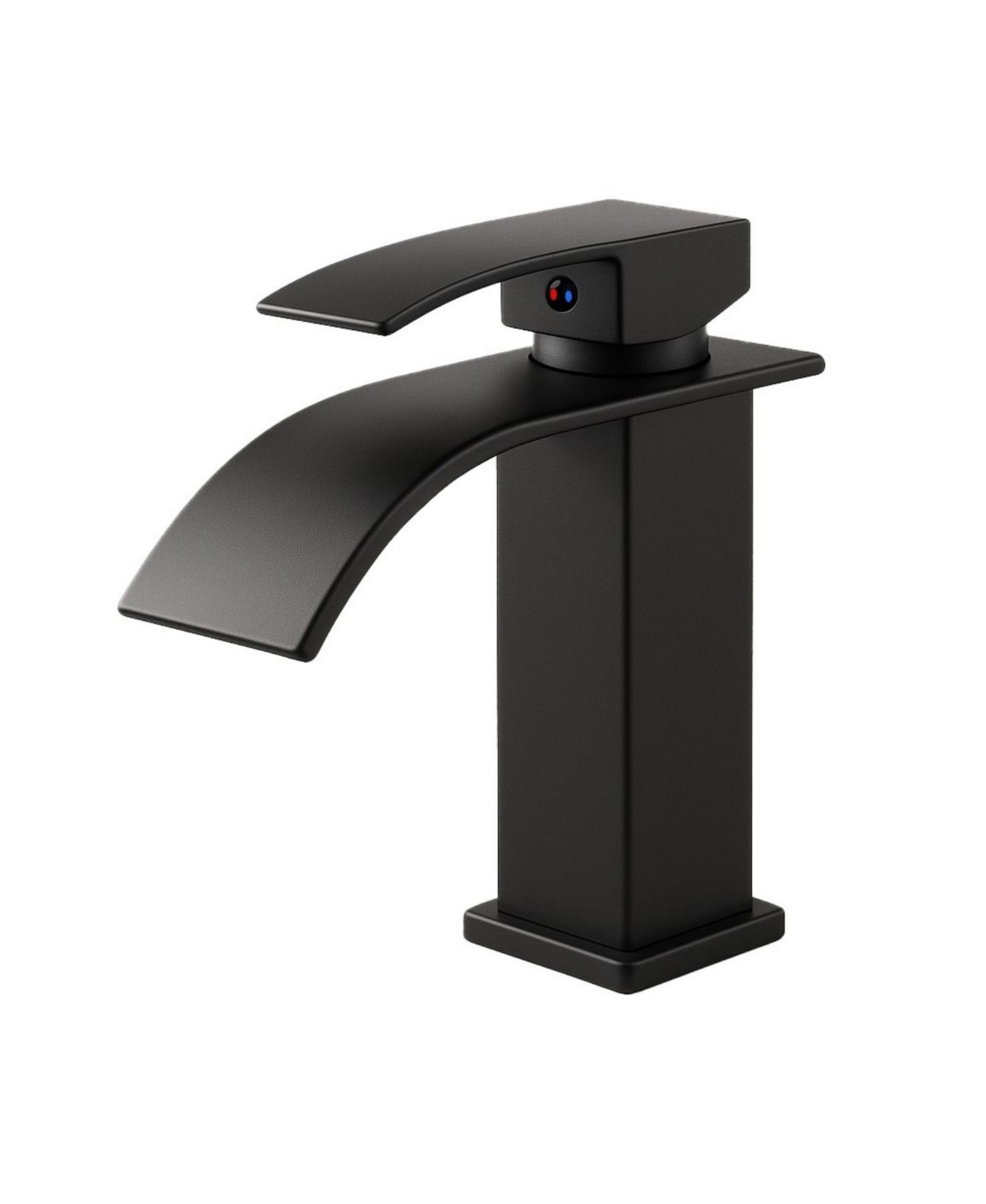 Phying Single Handle Bathroom Faucet Stainless Steel Single Hole Lavatory Faucet Modern Deck Mounted Basin Mixer Tap for Bathroom Vanity Sink - Black