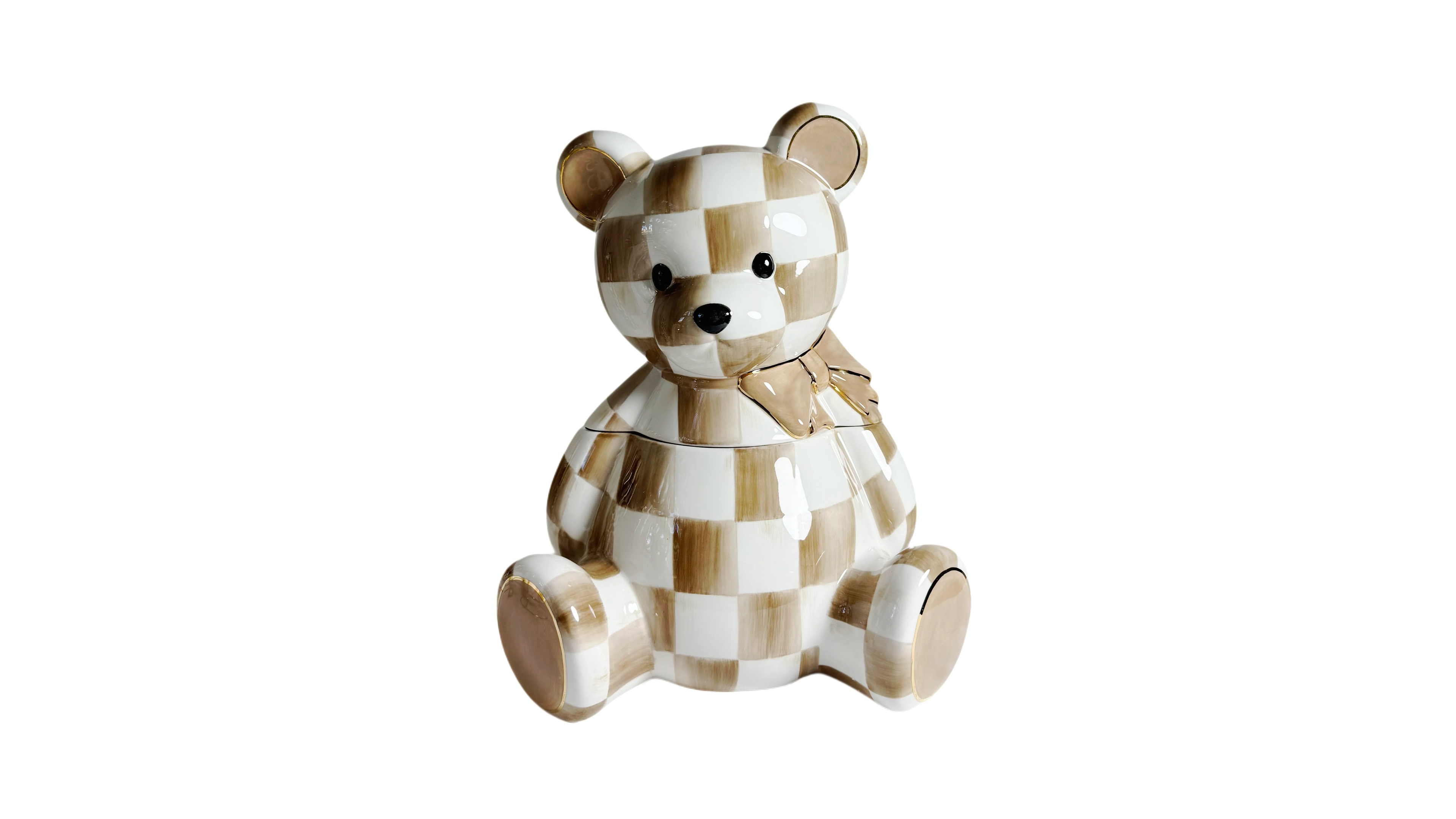 MacKenzie-Childs Mocha Bear Cookie Jar