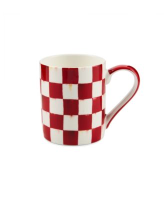 Cherry Check 14 oz. Porcelain Mug