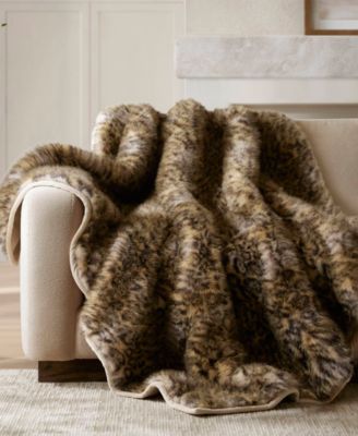 Botswana Animal Print Faux Fur Throw, 60" x 80"