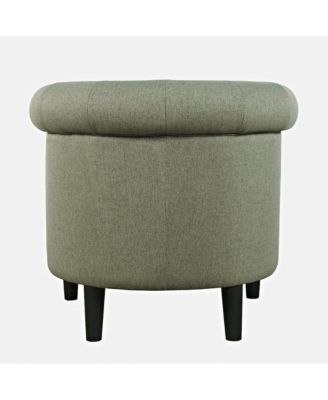 Transitional Contemporary Upholstered Barrel Curved Back Accent Chair