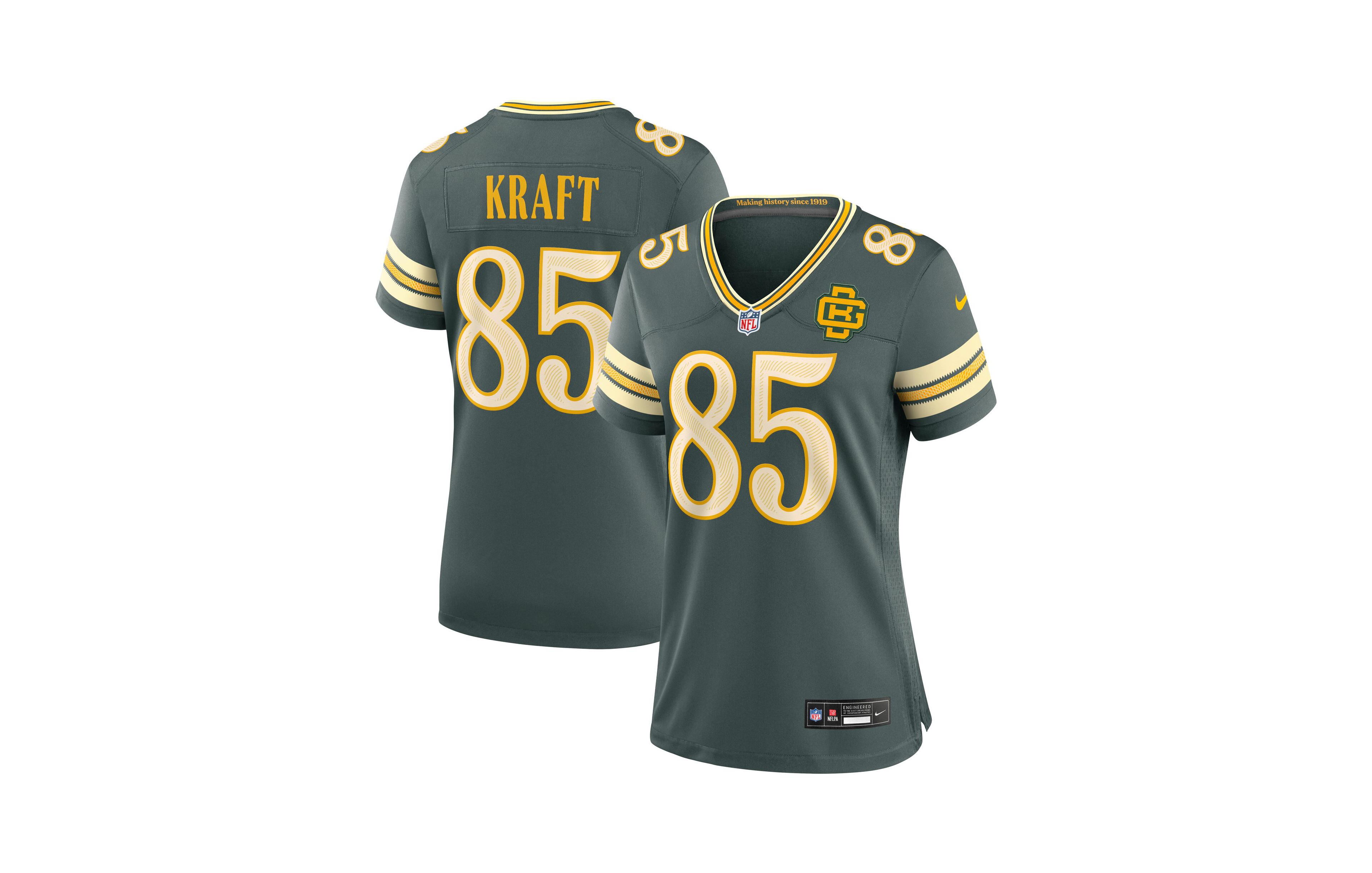 Nike Women's Tucker Kraft Green Bay Packers 2026 Rivalries Collection Game Jersey