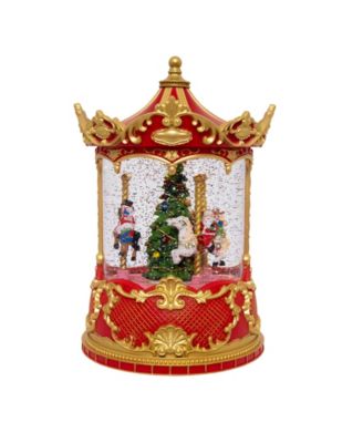 8.5" Lighted USB Carousel Swirling Glitter Lantern