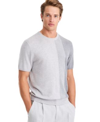 Men's Short-Sleeve Colorblock Crewneck Sweater