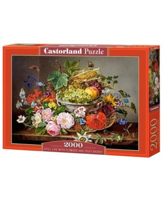 Still Life with Flowers and Fruit Basket 2000 Piece Jigsaw Puzzle, Ages 14+