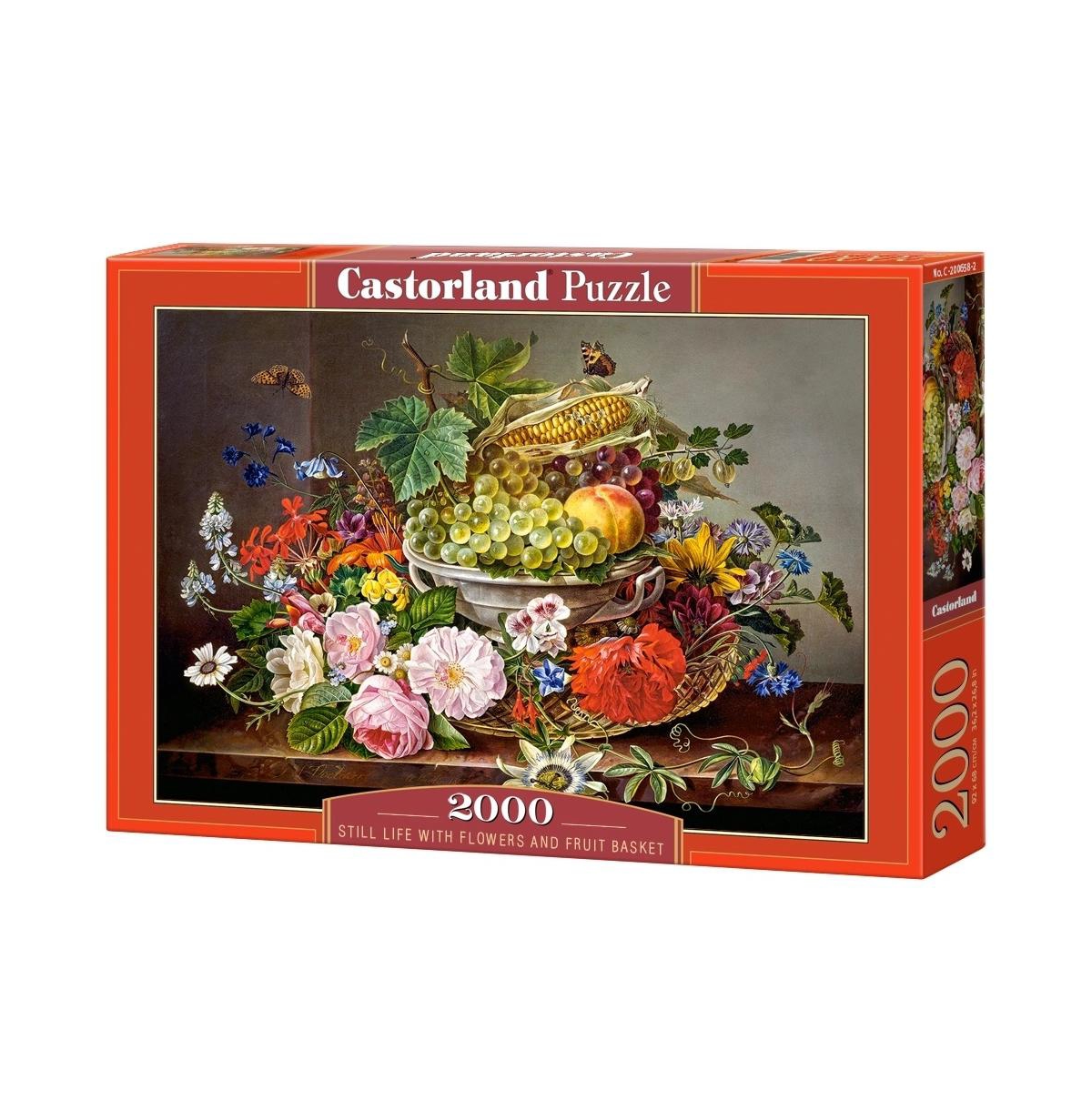 Castorland Still Life with Flowers and Fruit Basket 2000 Piece Jigsaw Puzzle, Ages 14+