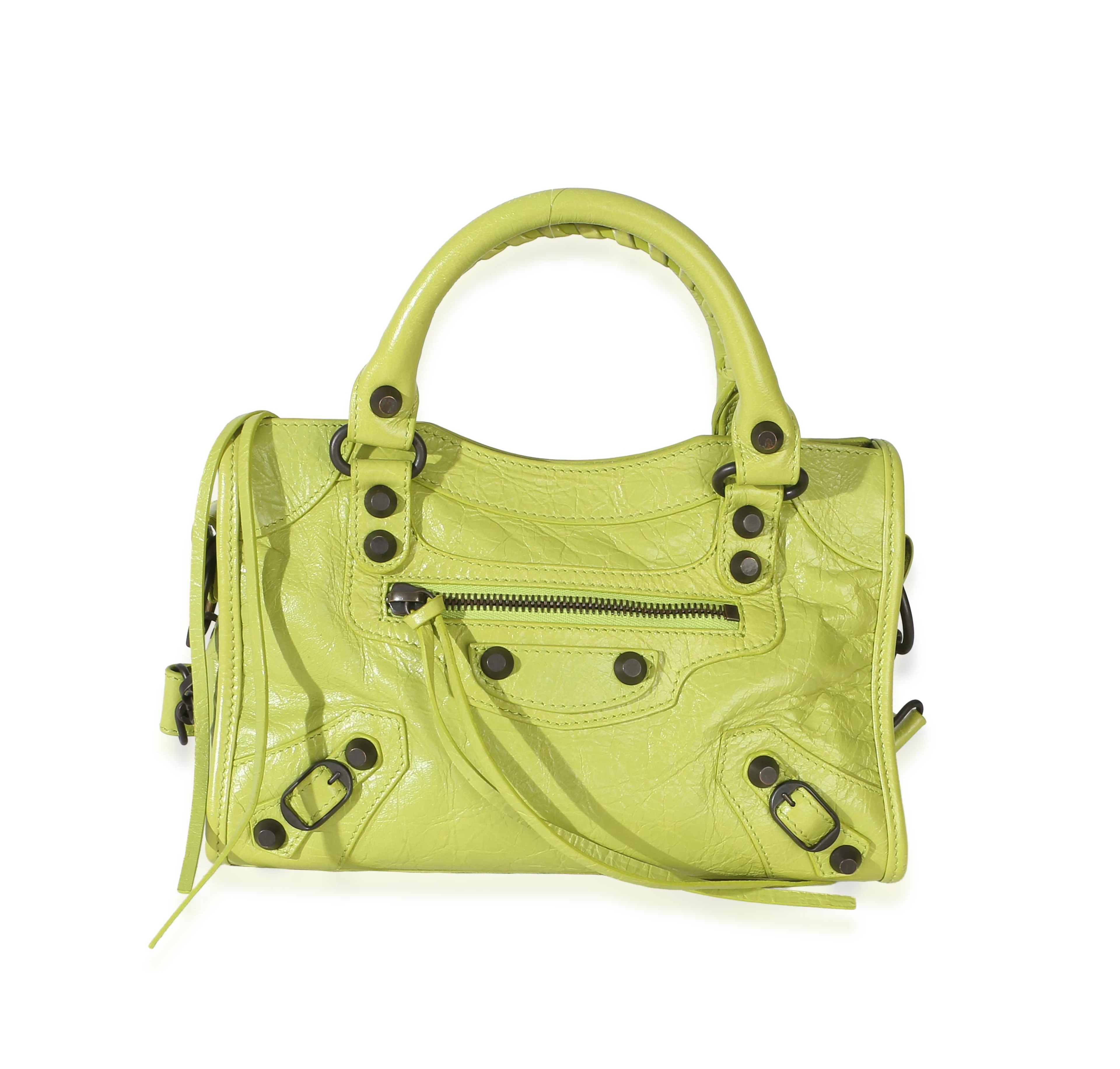 Pre-Owned Balenciaga Pistache Agneau Arena Classic Hardware Mini Le City Bag