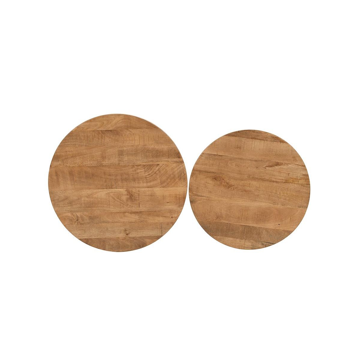 Jofran Rondo Nested Storage Solid Wood and Metal Basket Coffee Tables (Set of 2)