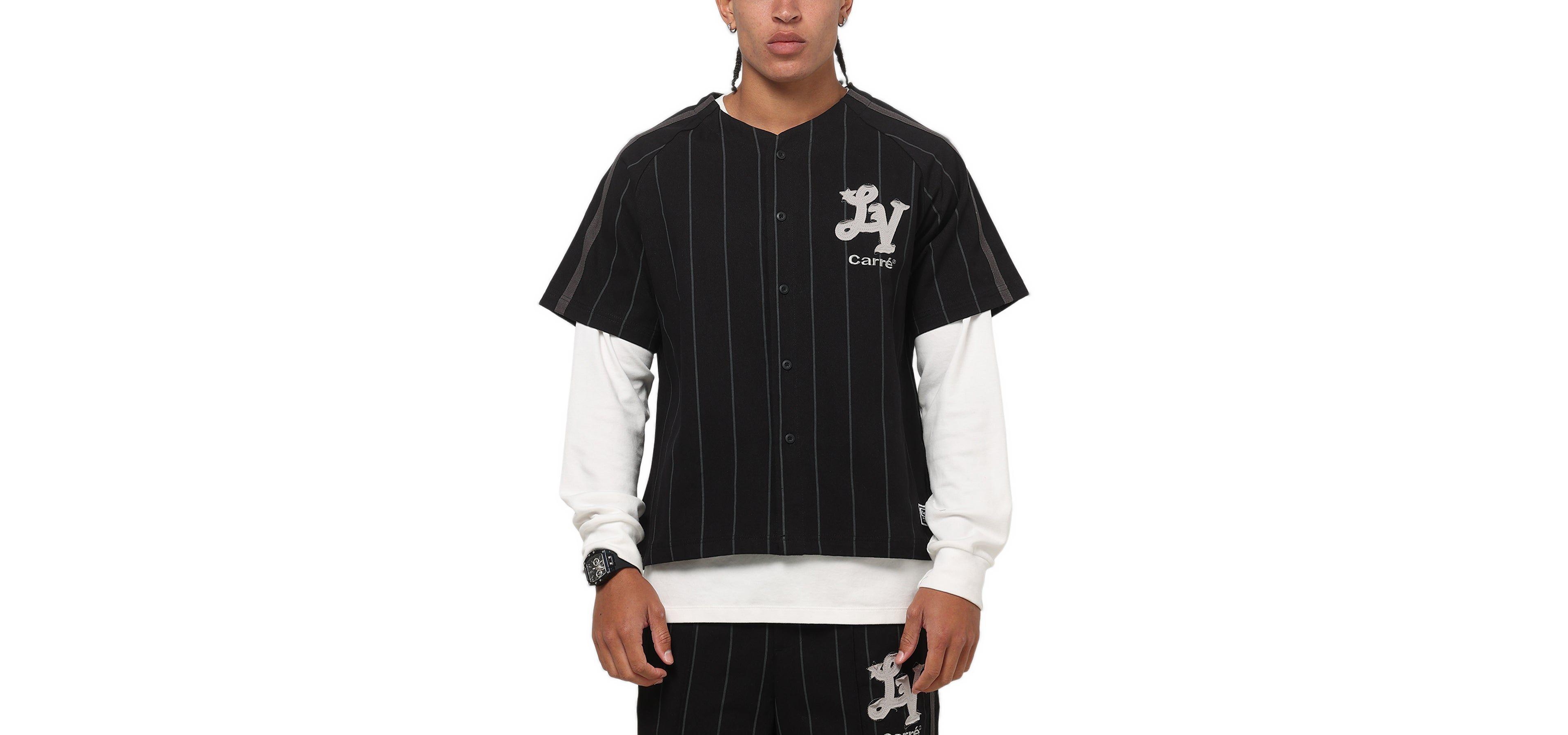 Carre Men's City Series Pinstriped V-Neck Short-Sleeve Jersey