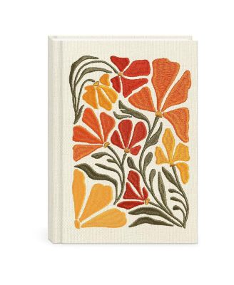 Embroidered Canvas Hardcover Journal Lined Pages