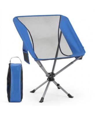 360-Degree Swivel Folding Camping Chair with Cup Holder and Carry Bag