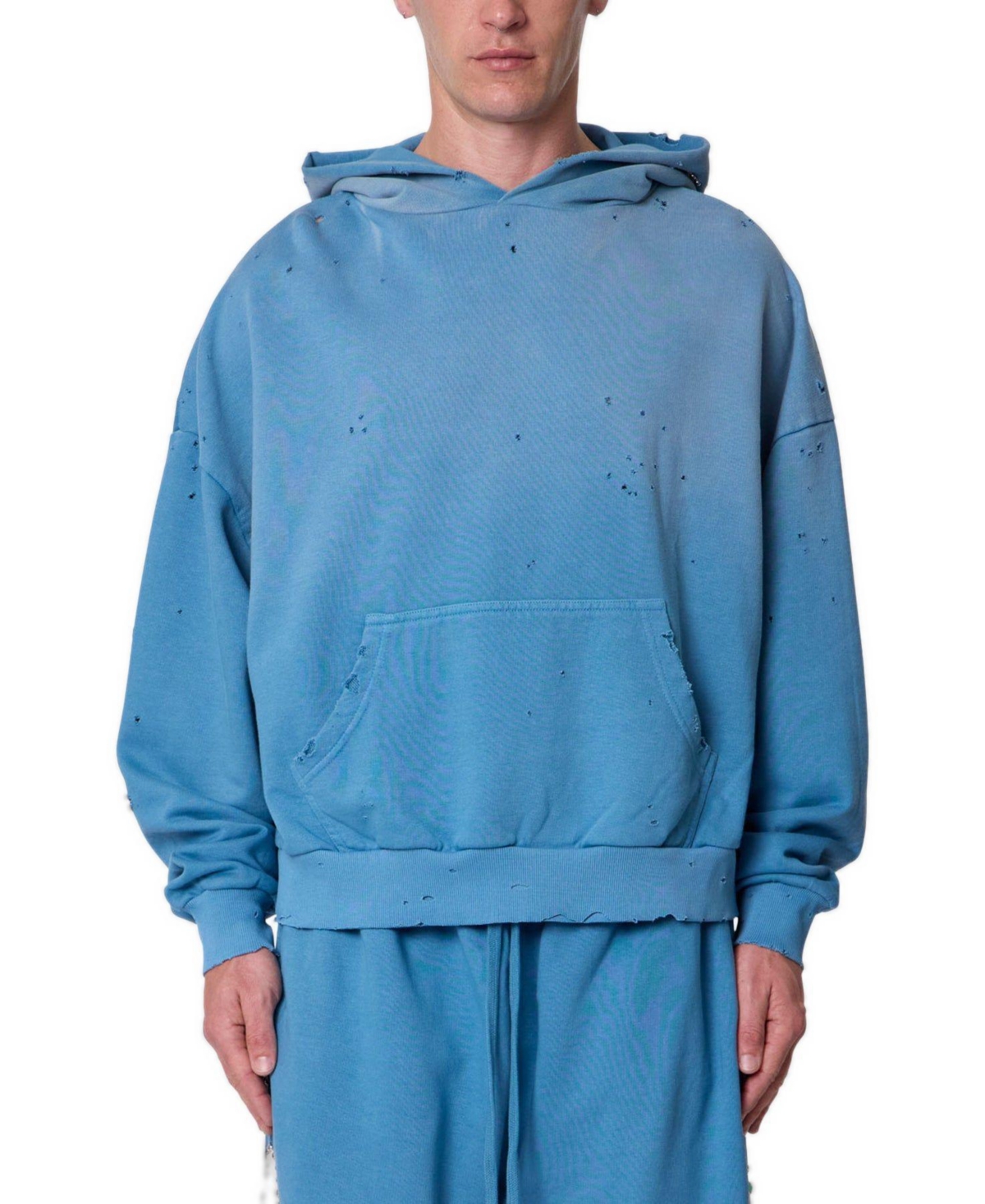 mnml Men's Mojave Oversized Distressed Faded-Wash Hoodie
