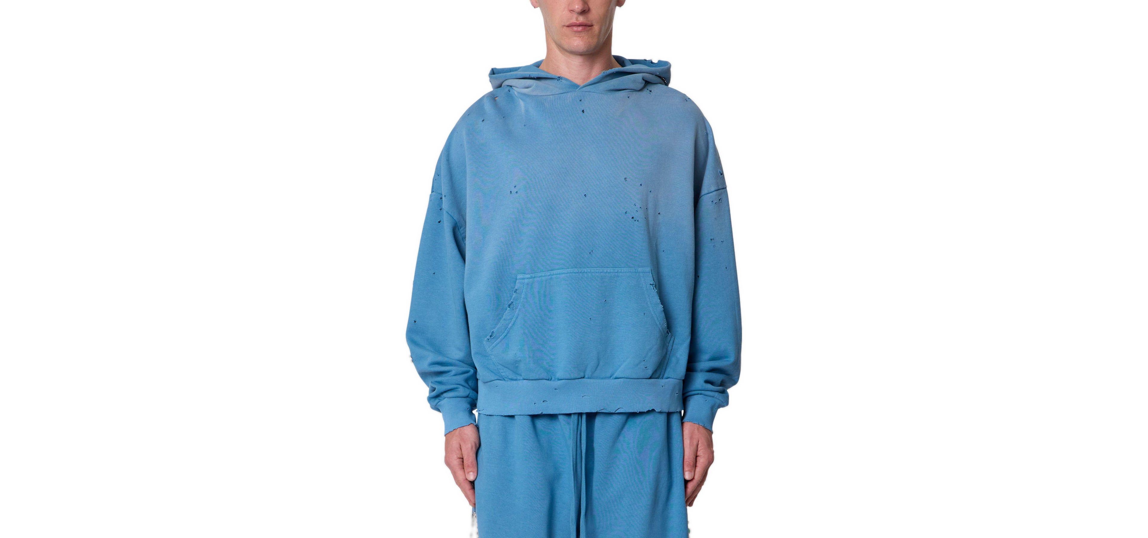 mnml Men's Mojave Oversized Distressed Faded-Wash Hoodie