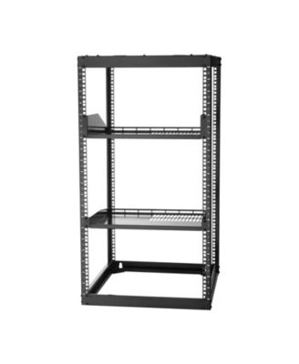 20U Open Frame 23 in Depth Wall or Floor Mount Network Rack Compatible with Standard 19" Rack-Mountable Equipment