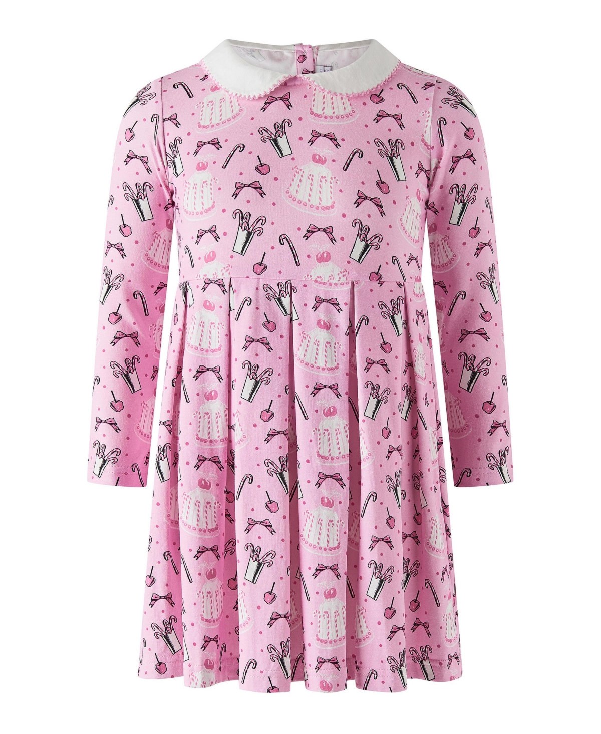 Rachel Riley Toddler Girls' 2T-5T Eloise Long-Sleeve Fit & Flare Peter Pan Collar Dress