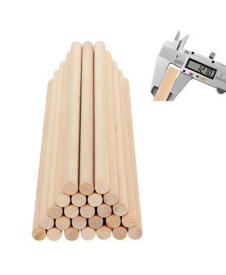 25Pcs Wooden Dowel Rods for Craft DIY - 1/2 x 12 Inch, Natural Birch Wood, Kiln-dried, Easy to Paint and Stain, Smooth Surface