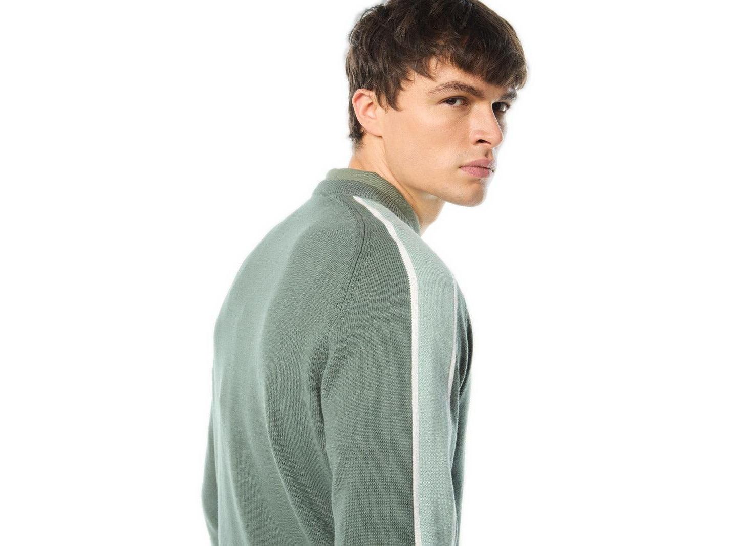 Мужской свитер Sergio Tacchini Fico Regular Fit Crewneck Long-Sleeve Sweater, цвет: Laurel Wreath — фото 3