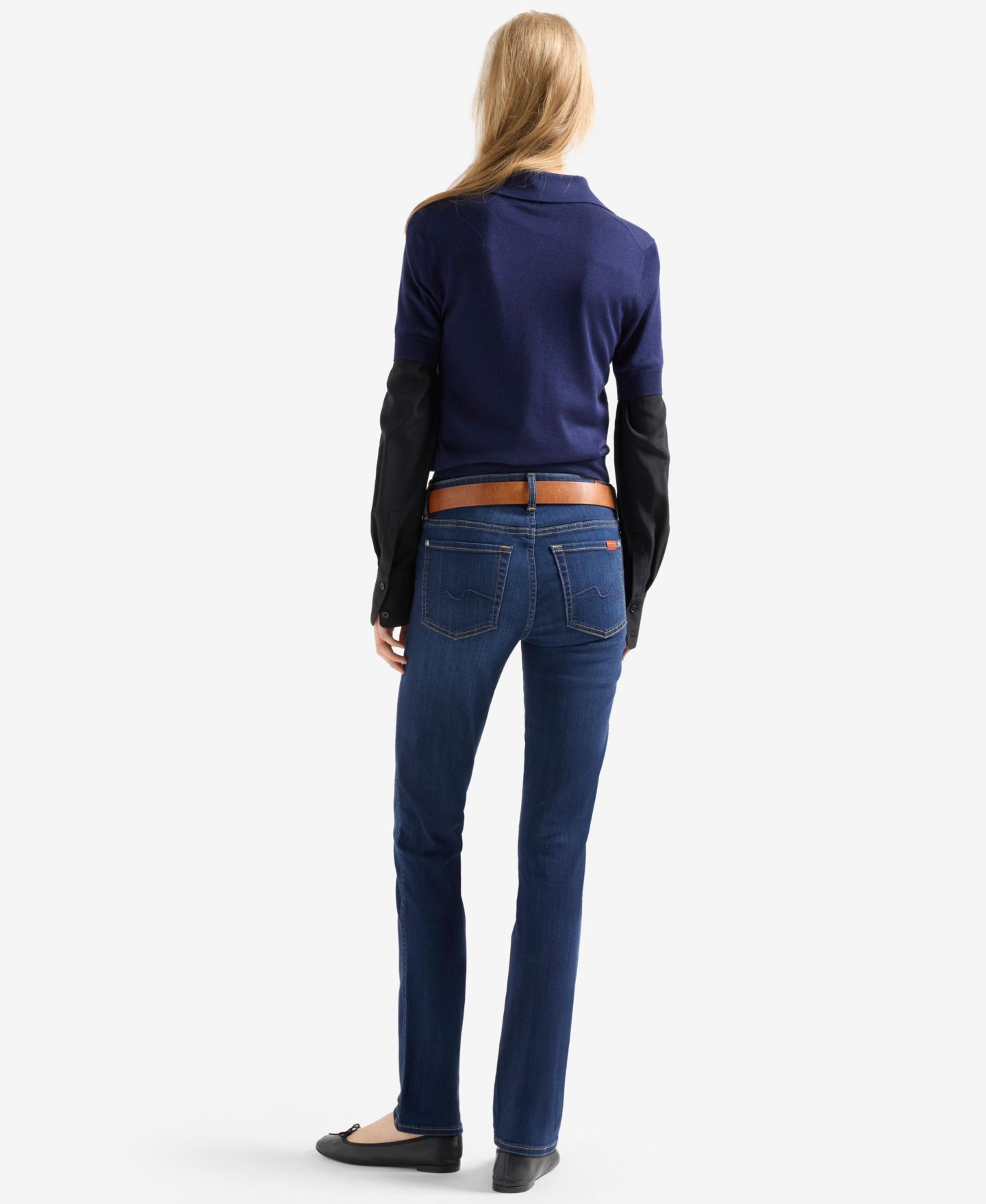 Женские джинсы 7 For All Mankind Kimmie Mid-Rise Straight-Leg, цвет: Milford — фото 5