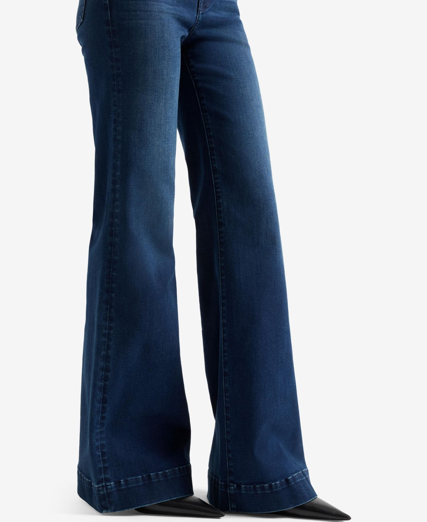 Женские джинсы 7 For All Mankind Modern Dojo High-Rise Wide-Leg Trouser-Style Hem, цвет: Синий чёрный — фото 3