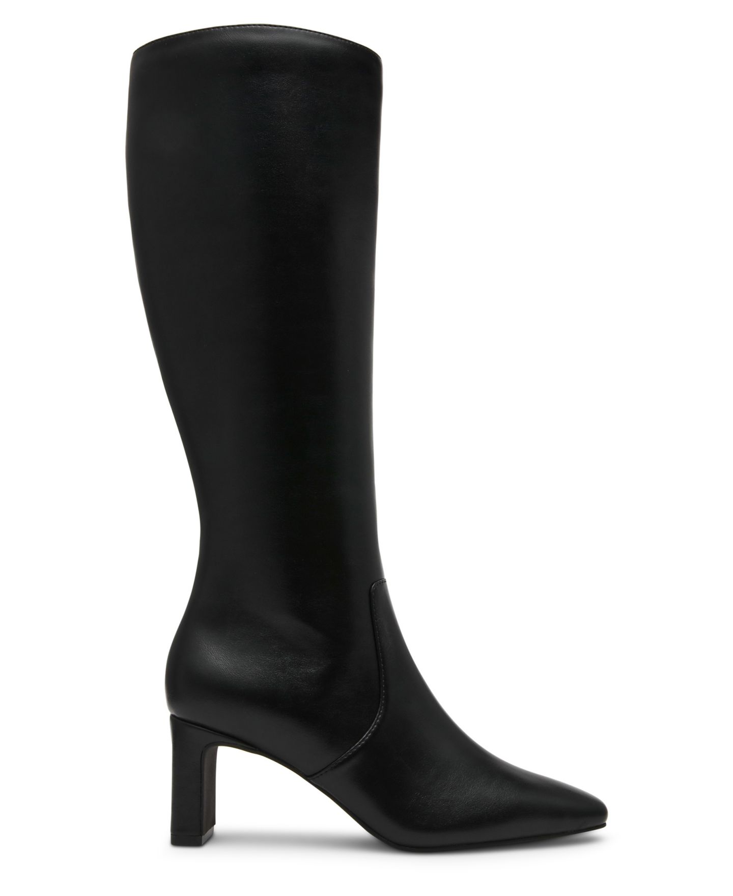 Женские ботинки Anne Klein Corbin Knee-High Square Toe, цвет: Чёрный гладкий — фото 2