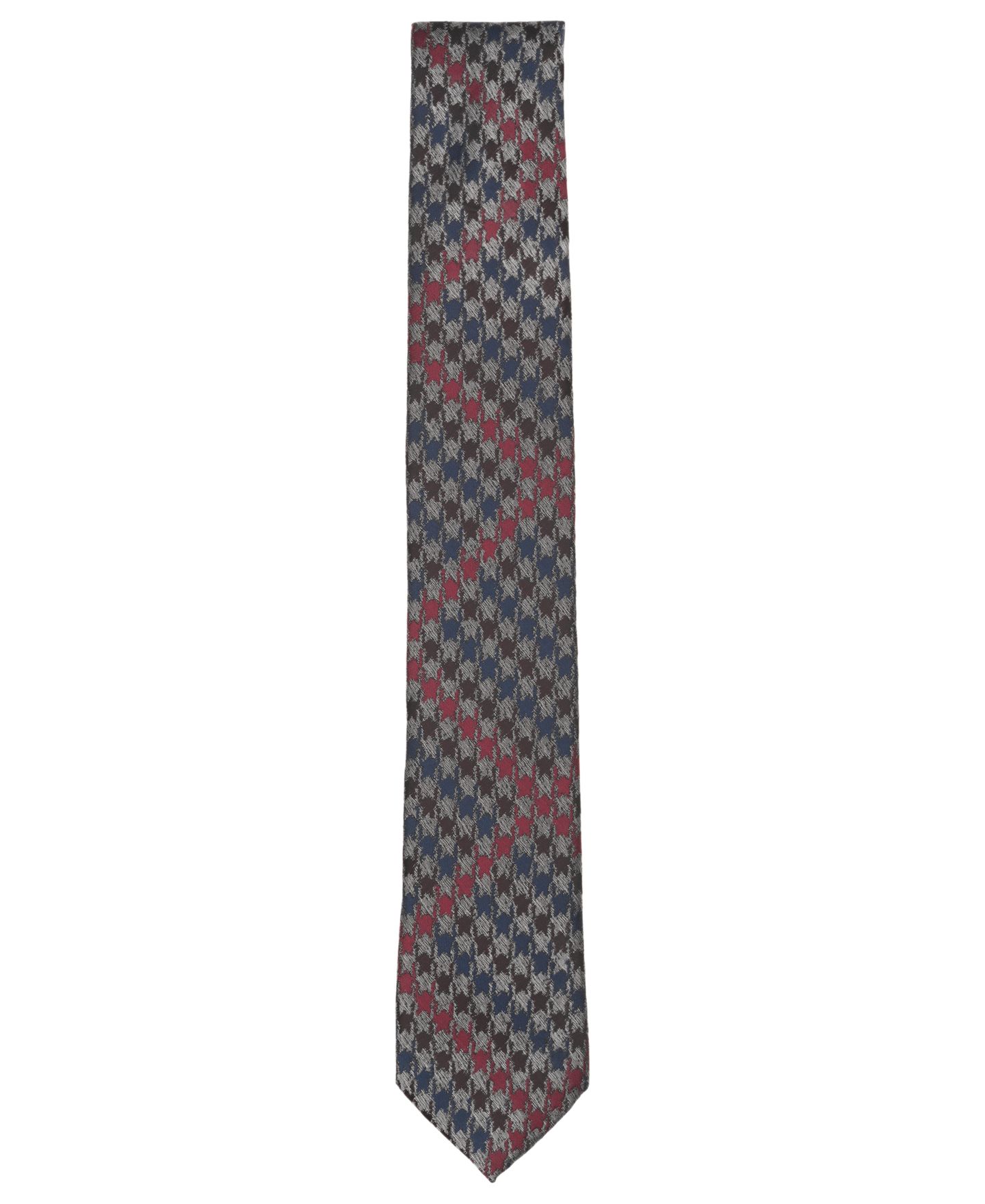 Мужской галстук Bar III Houndstooth Skinny Tie, цвет: Чёрный — фото 2