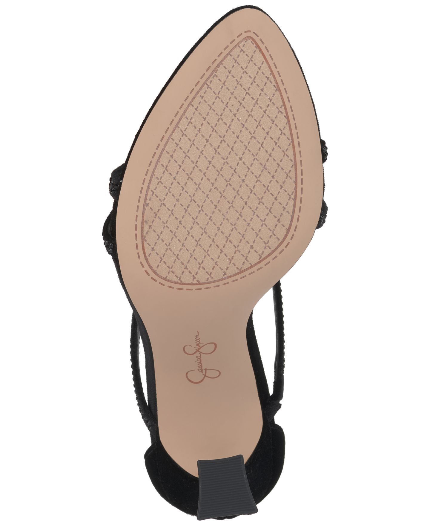 Женские сандалии Jessica Simpson Kaliye Strappy Rhinestone Dress Sandals, цвет: Чёрный бархатный — фото 5