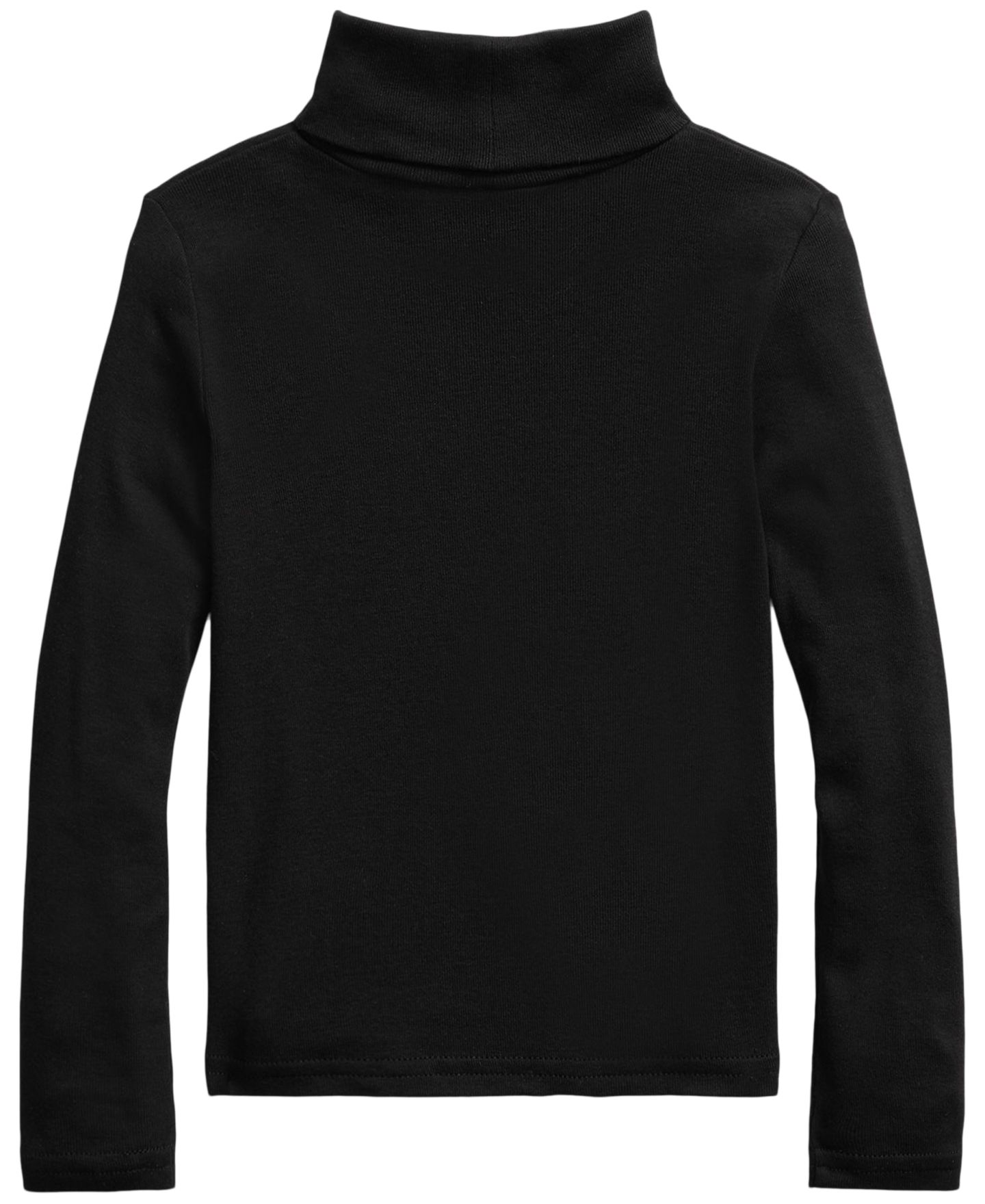 Polo Ralph Lauren Girls' 2T-6x Ribbed Long-Sleeve Cotton-Modal Turtleneck, цвет: Чёрный — фото 2