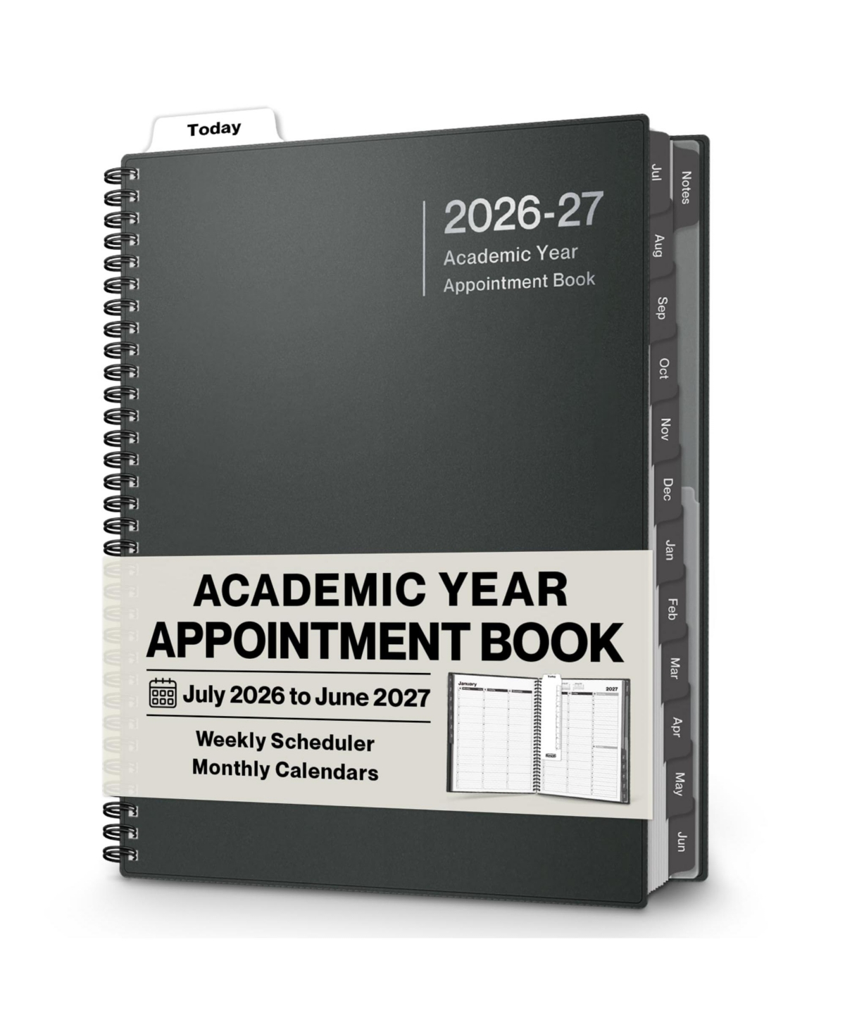 Danrong Daily Professional Appointment Planner Hourly Schedule With Colorful Tabs For Office Business