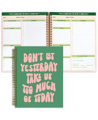 Undated Daily Planner Hardcover Spiral To Do List Retro Aesthetic Schedule Notebook